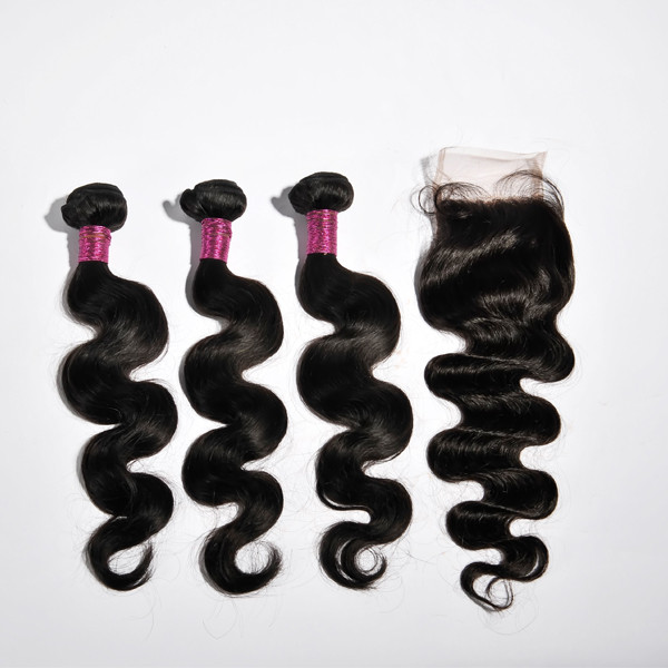 Body Wave human hair Lace closure hair bundles with closure YL096